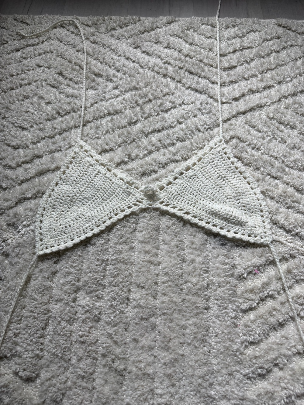 White Fox Crochet Bralette Top - Cream